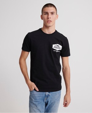 Superdry Monochrome Férfi Pólók Fekete | IOQNL6872